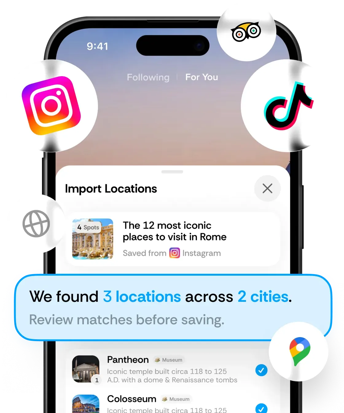 Import spots from anywhere